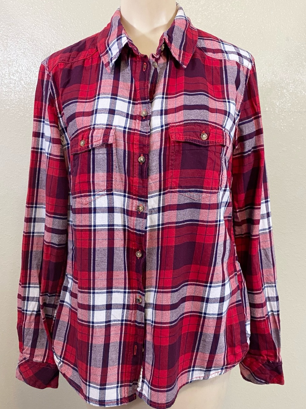 L.O.G.G. H&M Women’s Plaid Flannel Button Down Shirt